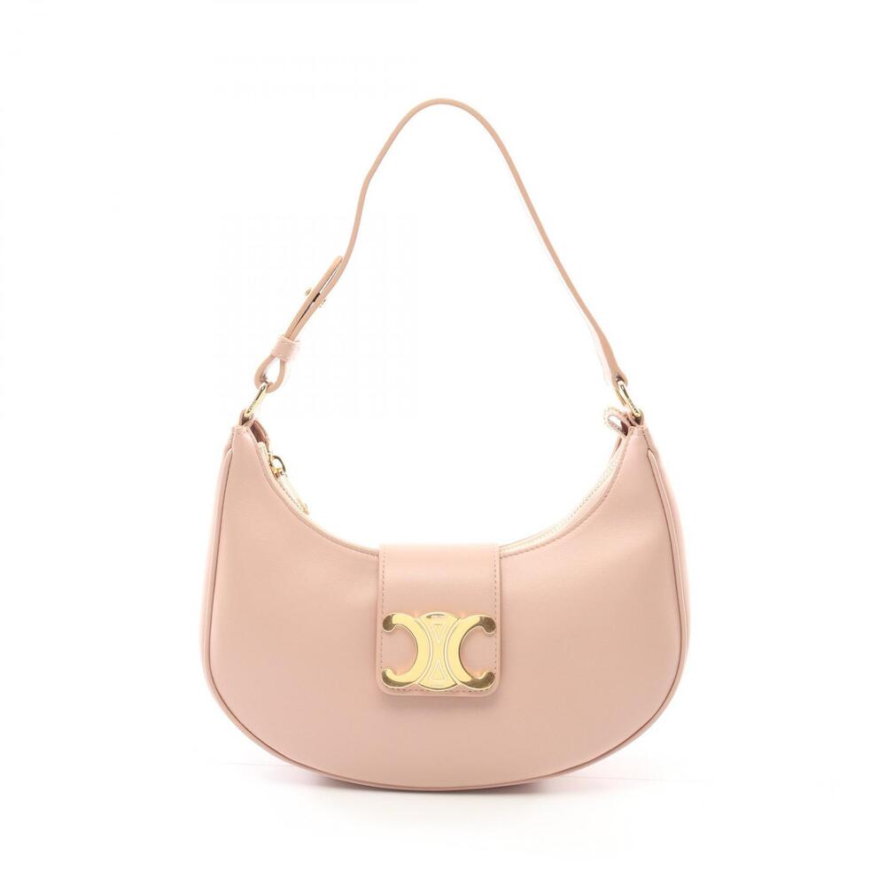 Celine AVA Triomphe Shoulder Bag Leather Pink